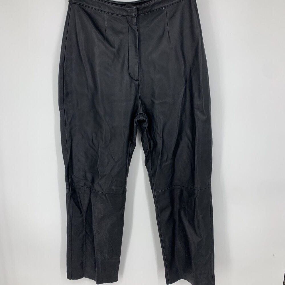 Chandler Hill‎ Womens 14 Black Leather Pants Biker Moto Grunge Goth Bohemian